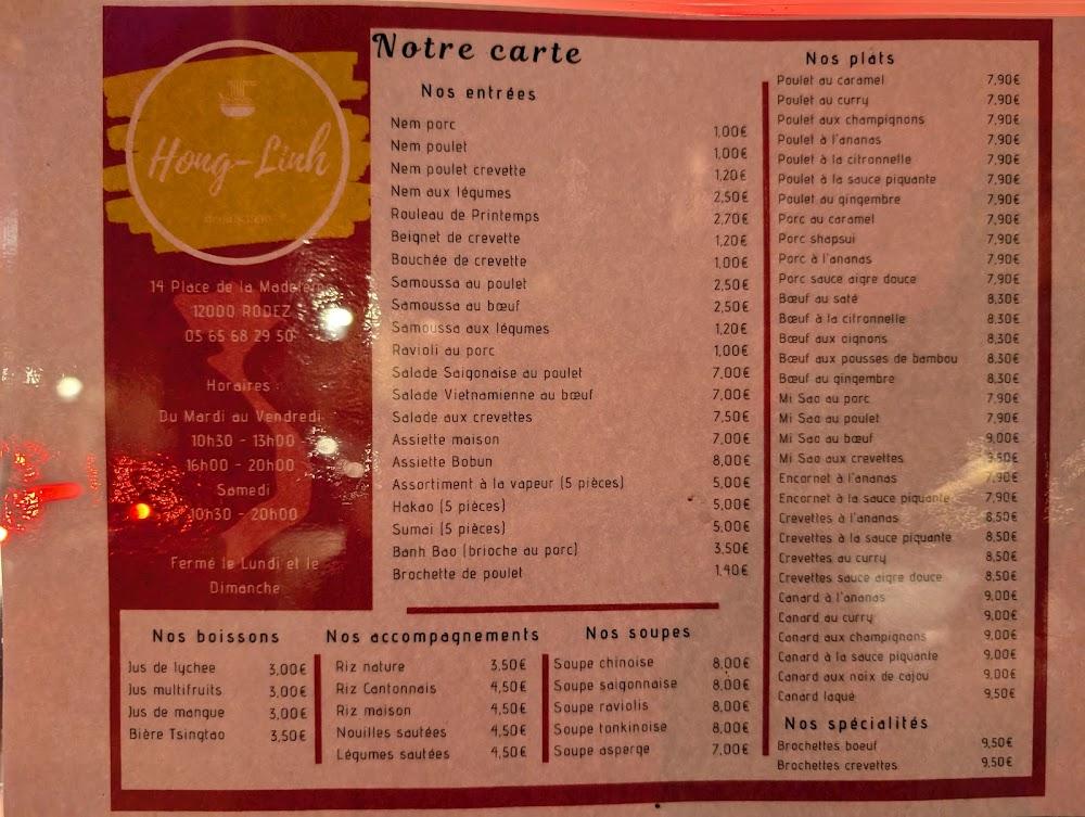Hong Linh - Menu Image 1